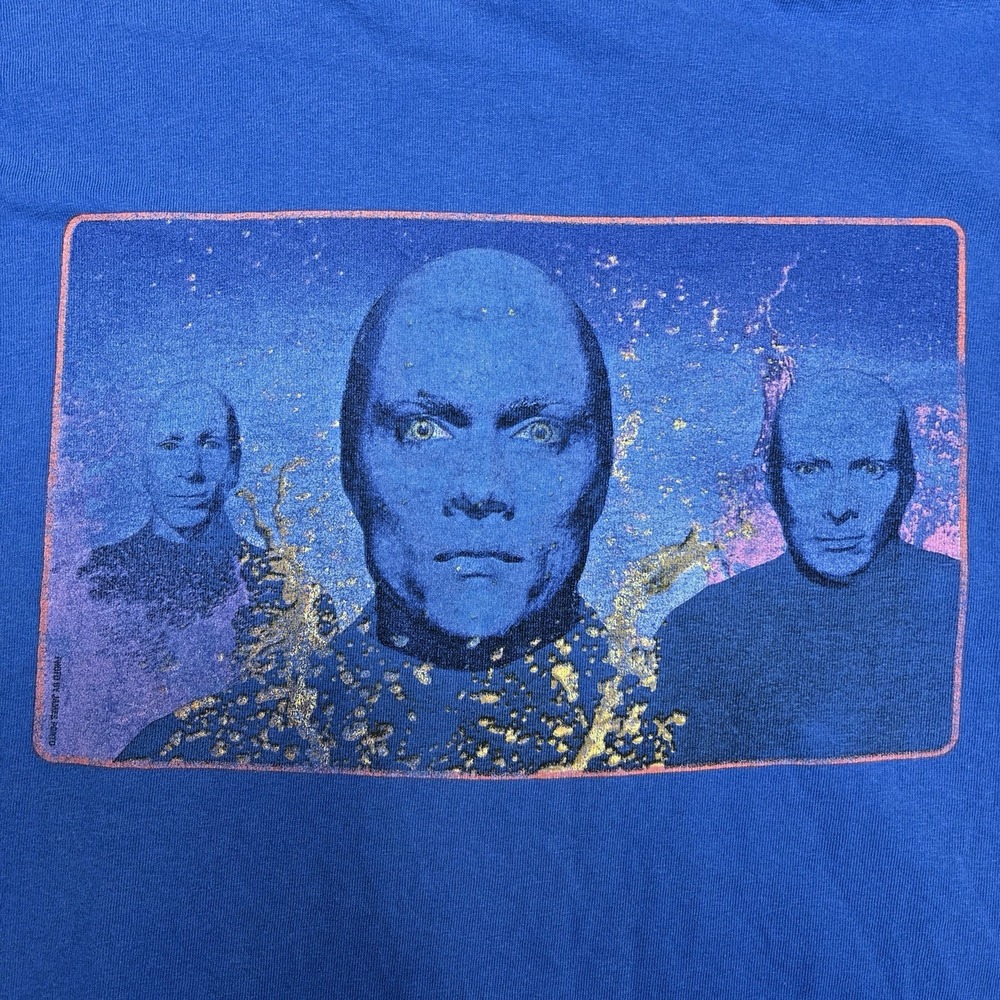 Vintage Blue Man Group T-Shirt Mens 2XL Blue‎ Las Vegas Graphic Short Sleeve Tee